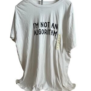 Ava & Viv Women's Plus Size Ivory Algorithm Graphic T-Shirt - Size 2X - NWT